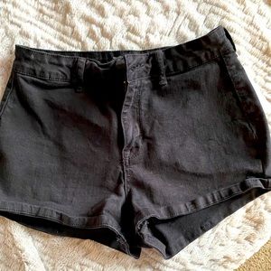 Black high rise Kendall and Kylie shorts